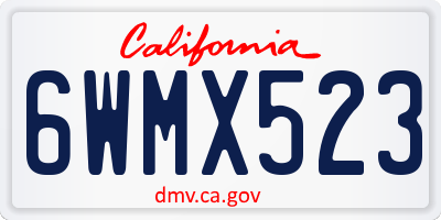 CA license plate 6WMX523