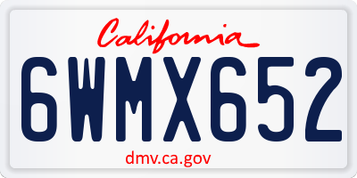 CA license plate 6WMX652
