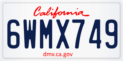 CA license plate 6WMX749