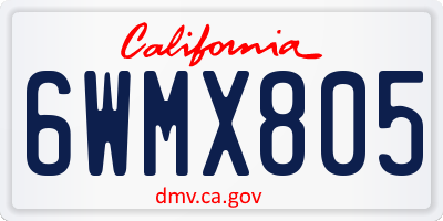 CA license plate 6WMX805