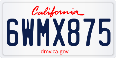 CA license plate 6WMX875