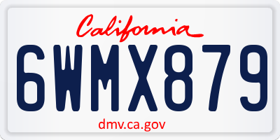 CA license plate 6WMX879