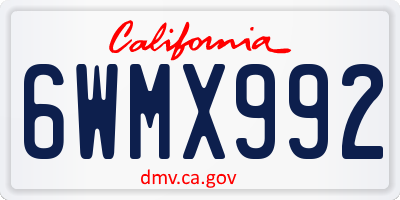 CA license plate 6WMX992