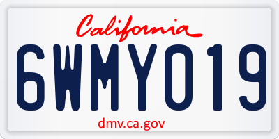 CA license plate 6WMY019