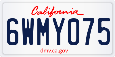 CA license plate 6WMY075