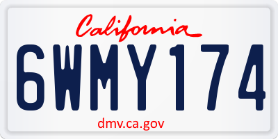 CA license plate 6WMY174