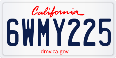 CA license plate 6WMY225