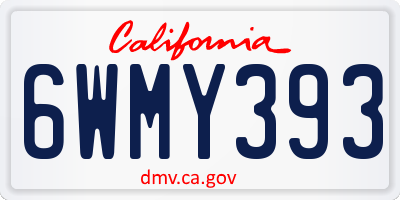 CA license plate 6WMY393