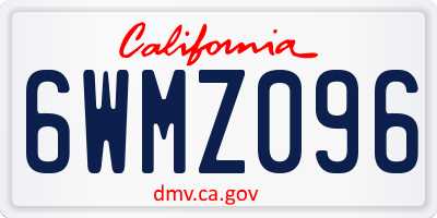 CA license plate 6WMZ096