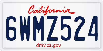 CA license plate 6WMZ524