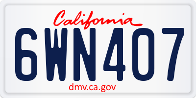 CA license plate 6WN407