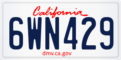 CA license plate 6WN429