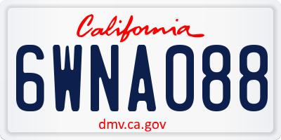 CA license plate 6WNA088