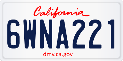 CA license plate 6WNA221