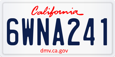CA license plate 6WNA241
