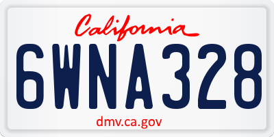 CA license plate 6WNA328