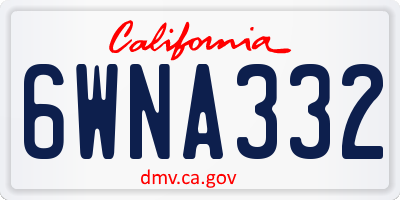CA license plate 6WNA332