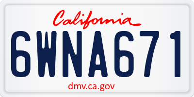 CA license plate 6WNA671