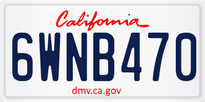 CA license plate 6WNB470