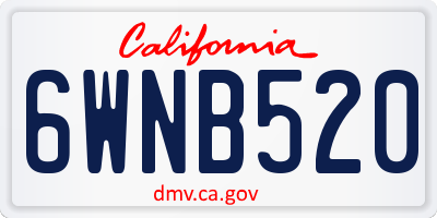 CA license plate 6WNB520
