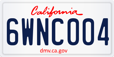 CA license plate 6WNC004