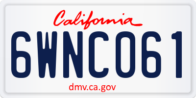 CA license plate 6WNC061
