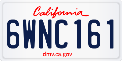 CA license plate 6WNC161