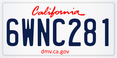 CA license plate 6WNC281