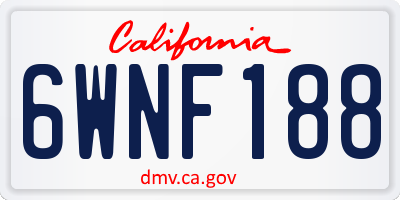 CA license plate 6WNF188