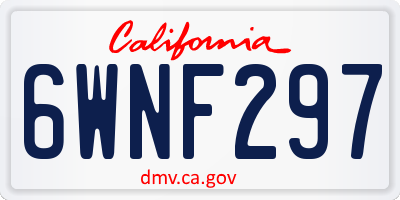 CA license plate 6WNF297