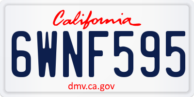 CA license plate 6WNF595