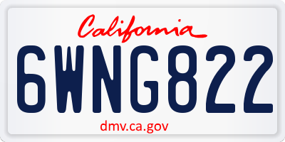 CA license plate 6WNG822