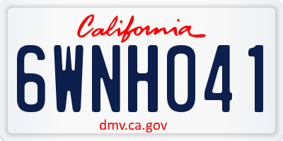 CA license plate 6WNH041