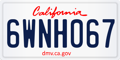 CA license plate 6WNH067