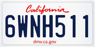 CA license plate 6WNH511