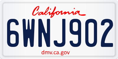 CA license plate 6WNJ902