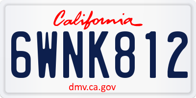 CA license plate 6WNK812
