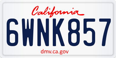 CA license plate 6WNK857