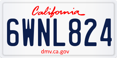 CA license plate 6WNL824