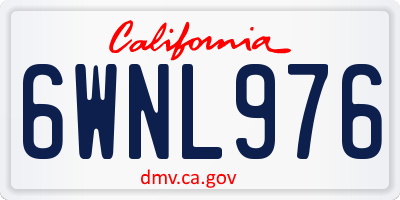 CA license plate 6WNL976