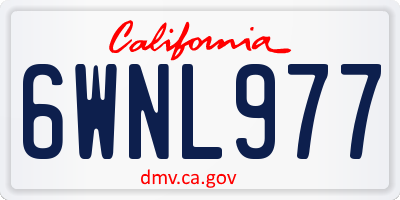 CA license plate 6WNL977