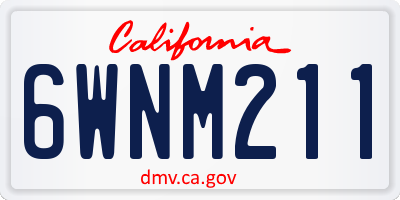 CA license plate 6WNM211