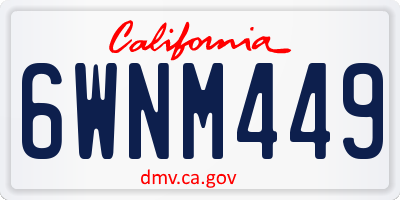 CA license plate 6WNM449