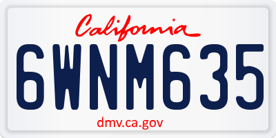 CA license plate 6WNM635