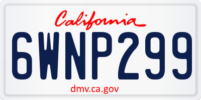 CA license plate 6WNP299