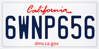 CA license plate 6WNP656