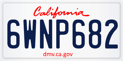 CA license plate 6WNP682