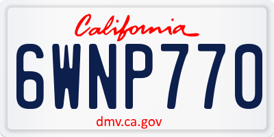 CA license plate 6WNP770