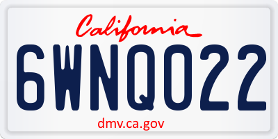 CA license plate 6WNQ022