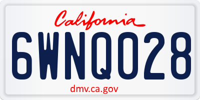 CA license plate 6WNQ028